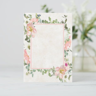 Leeg budget Pretty roze bloem kader bruiloft Uitno Kaart