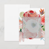 Leeg budget rood en roze bloem bruiloft kaart (Voorkant / Achterkant)