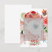 Leeg budget rood en roze bloem bruiloft  kaart (Voorkant / Achterkant)