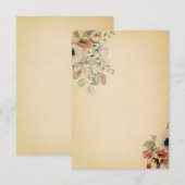 Leeg budget roze bloem op perkament bruiloft  kaart (Voorkant / Achterkant)