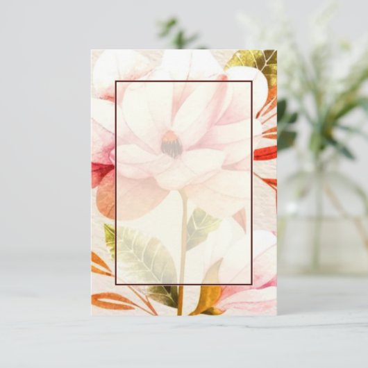 Leeg budget Roze bloemen bruiloft  Kaart (Staand voorkant)