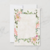 Leeg budget Roze bloemenframe bruiloft  Kaart (Voorkant)