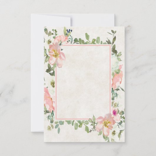 Leeg budget Roze bloemenframe bruiloft Uitnodiging (Voorkant)