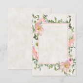 Leeg budget Roze bloemenframe bruiloft Uitnodiging (Voorkant / Achterkant)