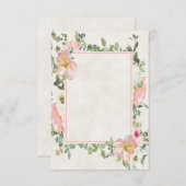 Leeg budget Roze bloemenframe trouw Uitn Kaart (Voorkant / Achterkant)