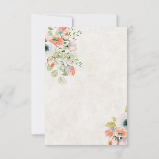 Leeg budget Roze en blauwe bloemen bruiloft  Kaart (Voorkant)