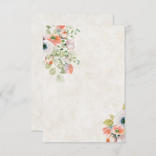 Leeg budget Roze en blauwe bloemen bruiloft  Kaart (Voorkant / Achterkant)