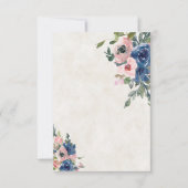 Leeg budget Roze en blauwe bloemen bruiloft  Kaart (Voorkant)