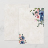 Leeg budget Roze en blauwe bloemen bruiloft  Kaart (Voorkant / Achterkant)