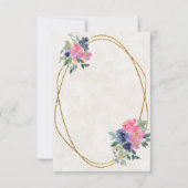 Leeg budget Roze en blauwe bloemen bruiloft  Kaart (Voorkant)