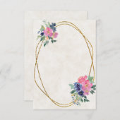 Leeg budget Roze en blauwe bloemen bruiloft  Kaart (Voorkant / Achterkant)