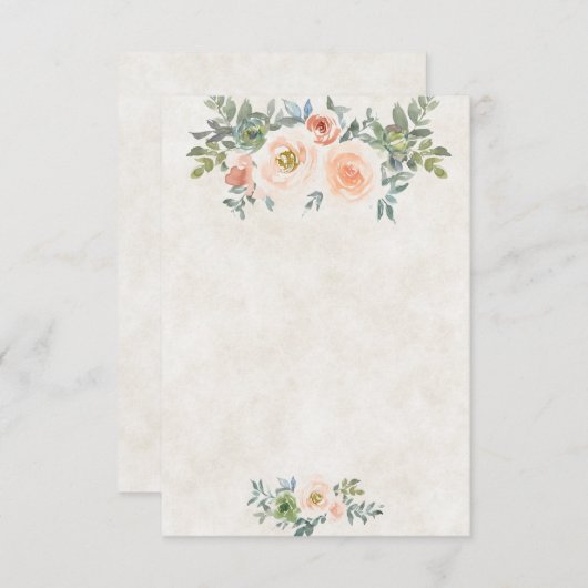 Leeg budget Roze en groen bloem bruiloft Kaart (Voorkant / Achterkant)