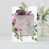 Leeg budget Roze en paarse bloemen bruiloft  Kaart (Staand voorkant)