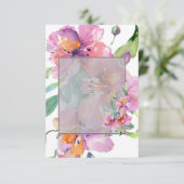 Leeg budget Roze en paarse bloemen bruiloft Kaart (Staand voorkant)