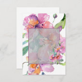 Leeg budget Roze en paarse bloemen bruiloft Kaart (Voorkant / Achterkant)