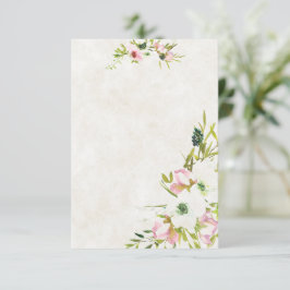 Leeg budget Roze en witte bloemen bruiloft  Kaart