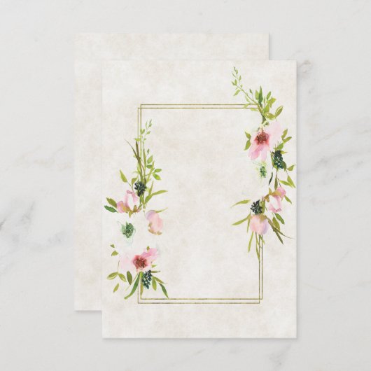 Leeg budget Roze en witte bloemen bruiloft  Kaart (Voorkant / Achterkant)