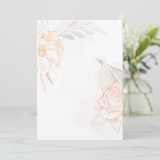 Leeg budget Roze rozen Kaart (Staand voorkant)