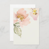 Leeg budget roze waterverf bloem bruiloft kaart (Voorkant / Achterkant)