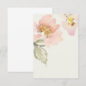 Leeg budget roze waterverf bloemen bruiloft kaart (Voorkant / Achterkant)