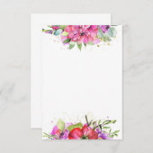 Leeg budget Roze waterverf bloemen bruiloft Kaart (Voorkant / Achterkant)