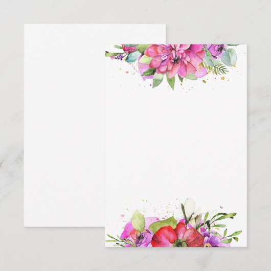 Leeg budget Roze waterverf bloemen bruiloft Kaart (Voorkant / Achterkant)