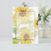 Leeg budget Sunflowers bruiloft  Kaart (Staand voorkant)