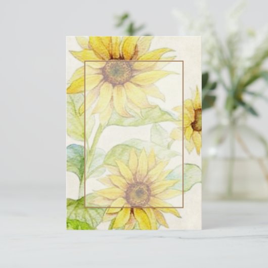 Leeg budget Sunflowers bruiloft  Kaart (Staand voorkant)