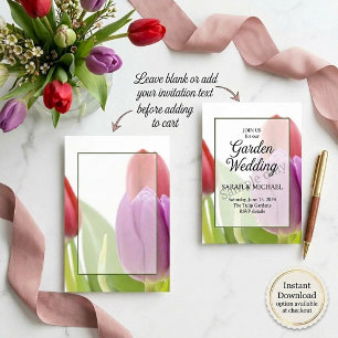 Leeg budget Tulpen bruiloft Kaart