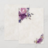 Leeg budget Violet waterverf bloem bruiloft  Kaart (Voorkant / Achterkant)