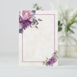 Leeg budget Violet waterverf bloem bruiloft Uitnod Kaart