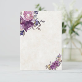 Leeg budget Violet waterverf bloemen bruiloft  Kaart