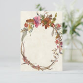 Leeg budget Watercolor Boho bloem bruiloft  Kaart (Staand voorkant)