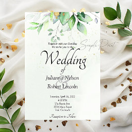 Leeg budget Watercolor groen wedding  Kaart