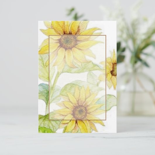 Leeg budget Zonnebloemen bruiloft  Kaart (Staand voorkant)