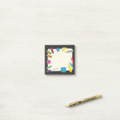 Leeg Canvas met Kleurrijke Kantoorartikelen Rand Post-it® Notes (Op bureau)