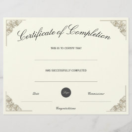 Leeg certificaat van voltooiing met aangepaste Log