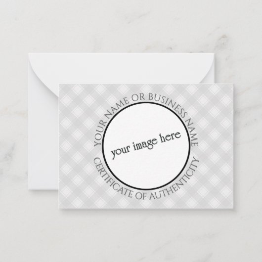 Leeg COA-certificaat van authenticiteit voor kunst Notitiekaartje (Achterkant)