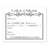 Leeg COA-certificaat van authenticiteit voor kunst Rubberstempel (Afrduk)