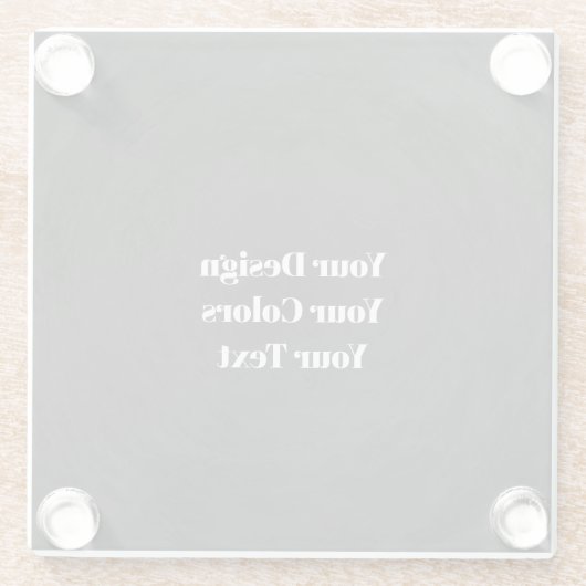 Leeg - Creëer uw eigen eigen exemplaar Glazen Onderzetter (Achterkant)