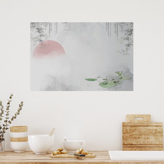 Leeg effen blad lijst ontwerp poster (Keuken)