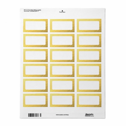 Leeg Faux Gold-adres Etiket (Full Sheet)