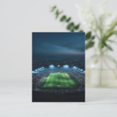 Leeg footballs stadion 's nachts briefkaart (Staand voorkant)