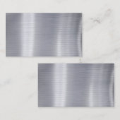 Leeg geborsteld aluminium "Faux Aluminium" Visitekaartje (Voorkant / Achterkant)