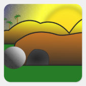 Leeg graf vierkante sticker (Voorkant)