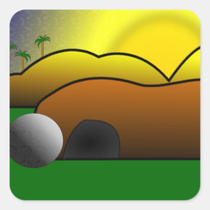 Leeg graf vierkante sticker