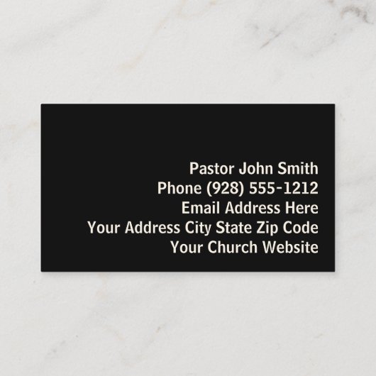 Leeg graf wit licht zonsopgang kerk dominee visitekaartje (Achterkant)