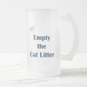 Leeg het kattenafval matglas bierpul