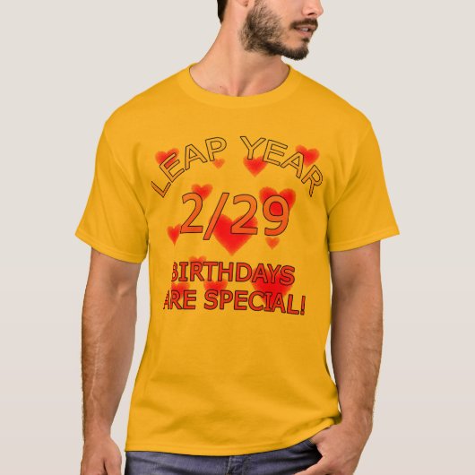Leeg jaar zijn de verjaardag speciaal! t-shirt (Voorkant)