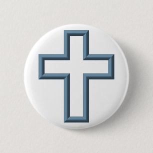 Leeg kruis ronde button 5,7 cm